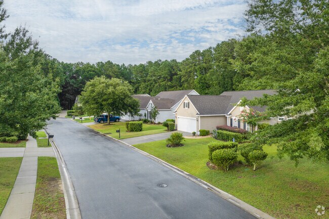 Tall shade trees surround the perimeter of Baynard Park providing security and seclusion.