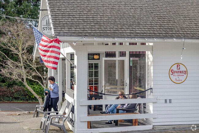 Locals stop in at the Three Tree Point Store for lunch.