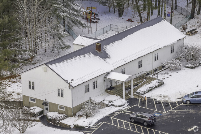 The main entrance to Samuel Fuller School in Middleboro, MA