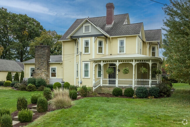 Well-maintained Victorian homes line the streets of Uniontown.
