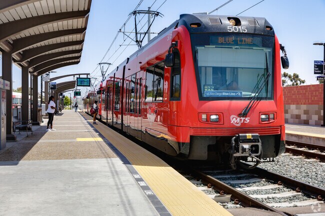 The MTS trolley in Morena offers convenient and efficient transit to Downtown San Diego.