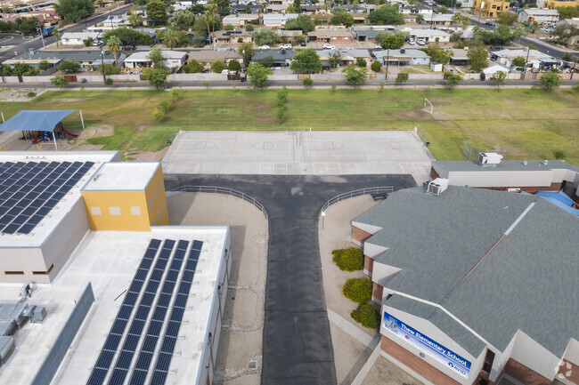 Thew Elementary School in Tempe sits within a quiet residential area.