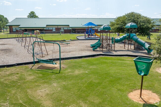 Students can relax on the bench swing at Riverwood Elementary School in Archers Lodge, on break.
