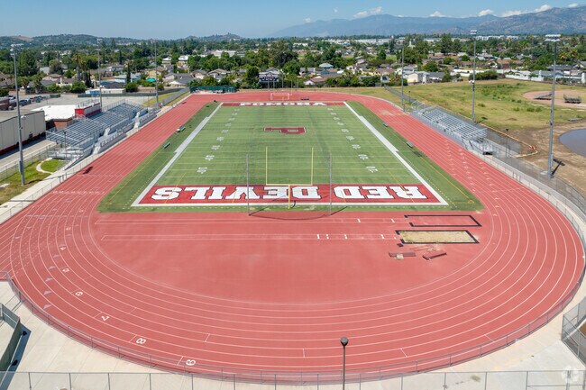 Pomona High School serves Lincoln Park students and hosts local sports events.