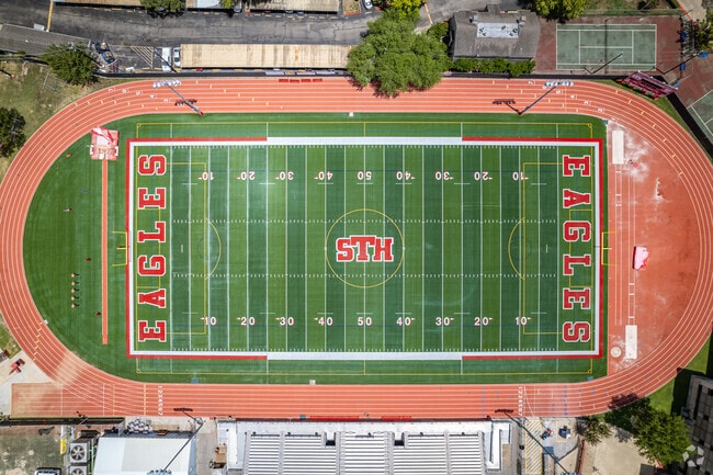 St Thomas High School has a new upgraded football field at Memorial Heights.