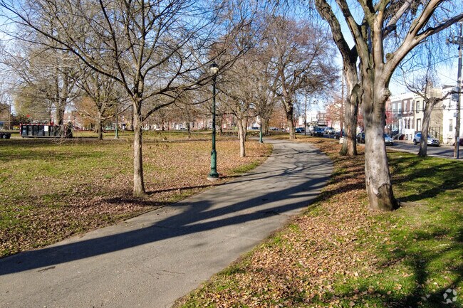 Tree-lined paths at McPherson Square in Upper Kensington are perfect for walks.