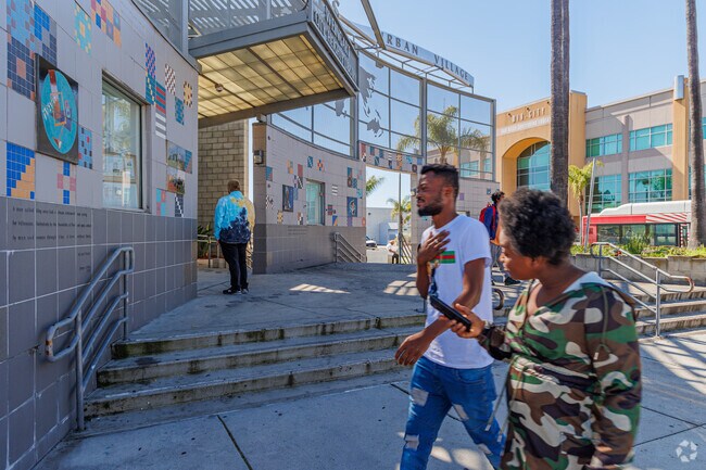 Pedestrians fill the sidewalks of Castle especially near the civic center.