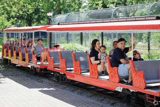 Families love the model train ride at Van Saun County Park in Paramus.