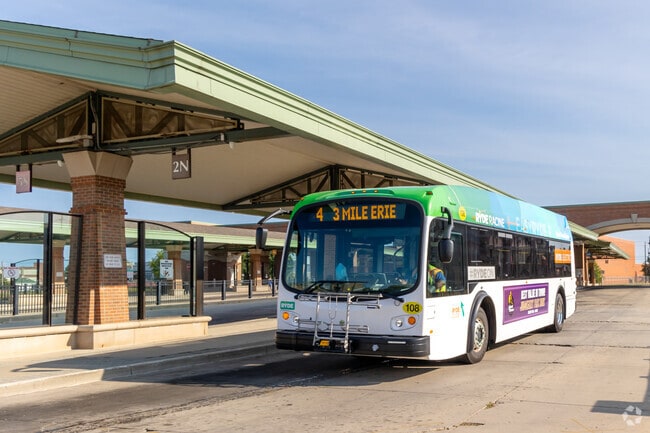 RYDE Racine bus stops connect Midtown residents to the city’s bus system.