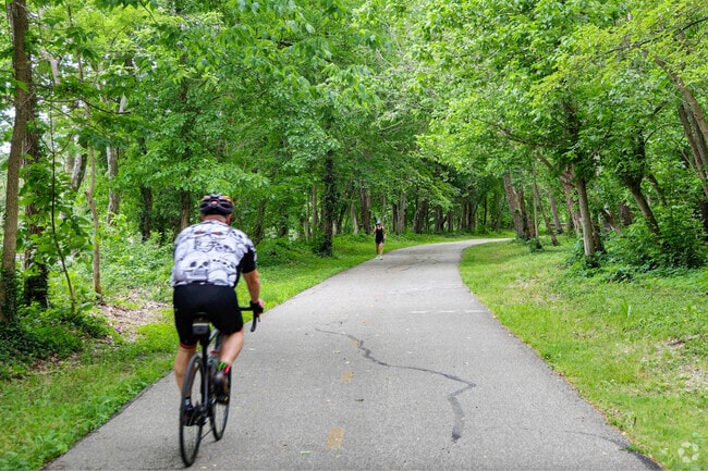 Milford residents are often walking and biking around utilizing many of the town's amenities.