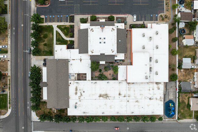 St. Francis Xavier School’s outdoor courtyard is surrounded by classrooms.
