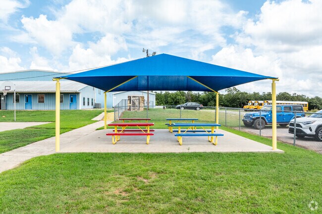 White Rock Public School provides a shaded pavilion for students to congregate.