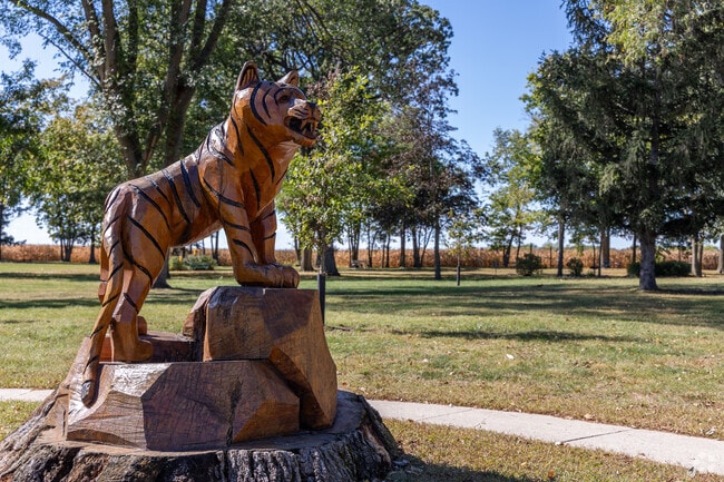 Kids can enjoy this newly added tiger structure at Edgewood Park.