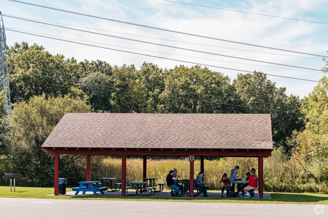 Veterans Memorial Park in Niagara has picnic shelters conveniently near parking.
