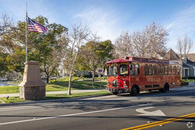 The flag flies high in the Harveston area.