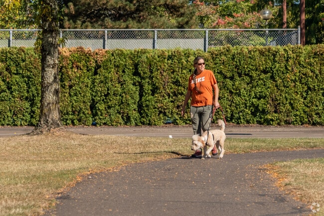 Neighbors enjoy walking their pups at Millersburg City Park.