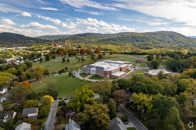 Skyline Middle School sits atop a high hill with a grand view of Front Royal, Virginia.