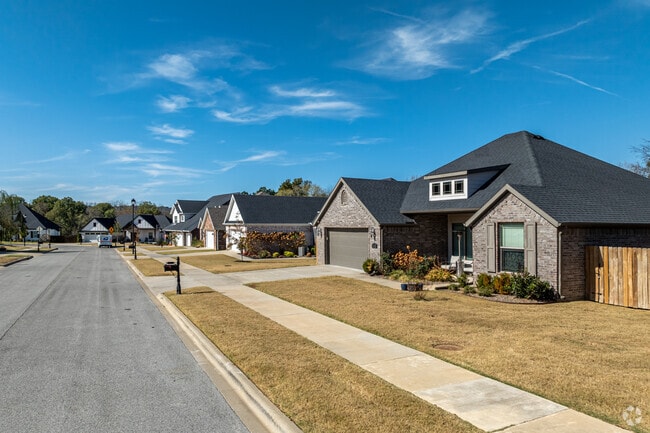 Most homes in the Baldwin neighborhood of Fayetteville are new traditional homes, built in the 21st century.