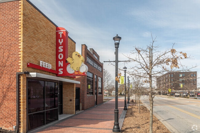 The historic downtown Springdale has a vintage feel.