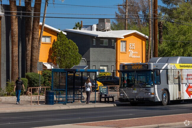 Sun Tran stops along the Peter Howell neighborhood border, providing public transportation.