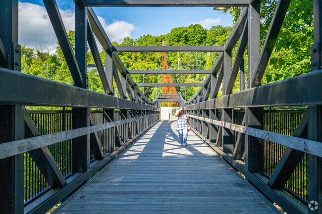 View the Sugar River in Claremont from the historic bridge that spans its banks.