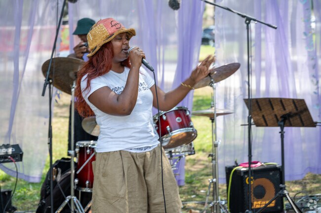 Local hip hop artists express themselves at the Music Inspires Art event in Willowbrook.
