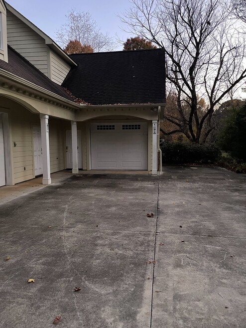 Front door and garage