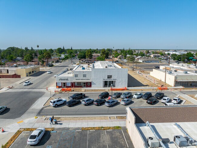A view of Bethany Christian School building from the air.
