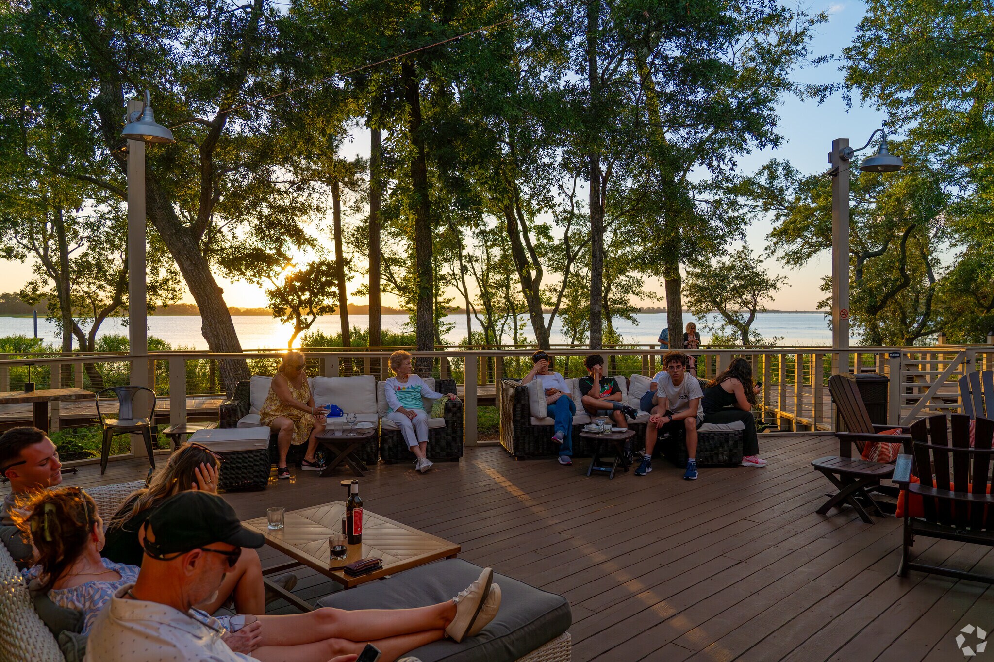 Patio dining is a popular past time at Riverlights's Smoke On The Water.