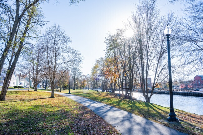 Enjoy the quiet walk along the Taunton River in Weir Village.