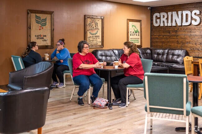 Stop at the Grinds for some caffeine in Cabot.