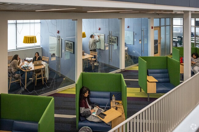 The New City Library's designated focus areas are popular with local students and interest groups seeking a place to focus.