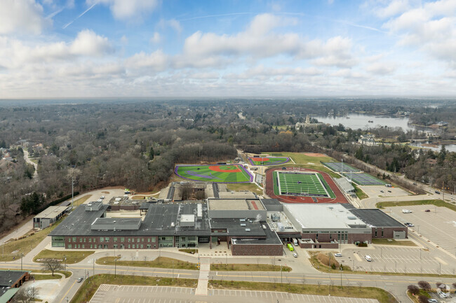 Bloomfield Hills High School aerial view.