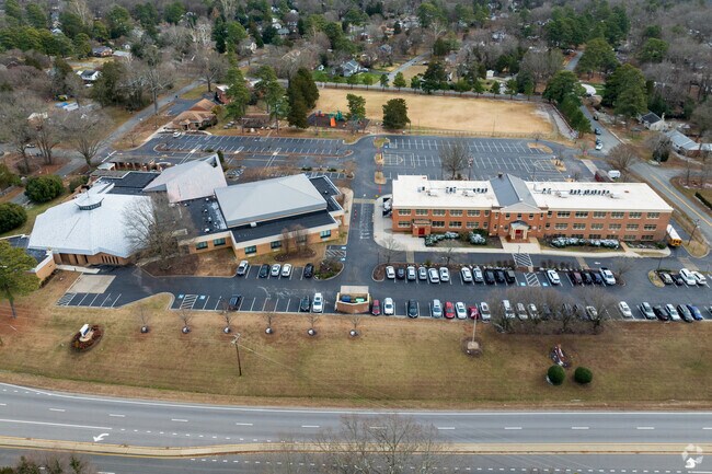 An aerial view of St Edward-Epiphany School.