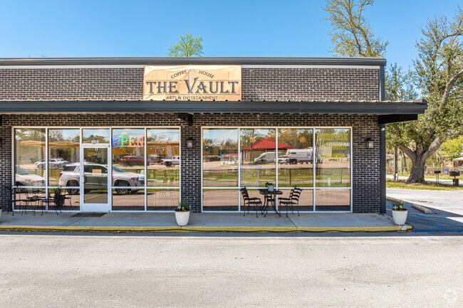 Grab a hot cup of coffee at the Vault Coffee House in Gulf Hills.