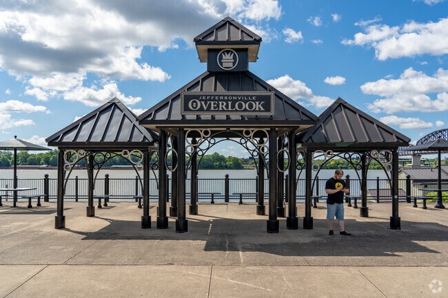The Jeffersonville overlook offers beautiful views of the Ohio river.
