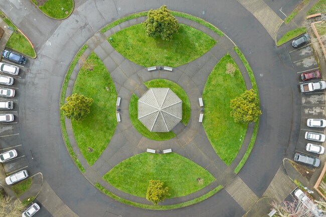 Roundabouts break up the traffic in residential sections of Wilsonville.