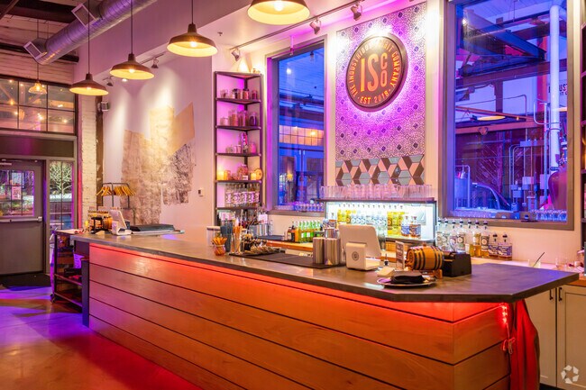 Unwind at The Industrial Spirit, a lively night bar nestled in Providence's Valley.