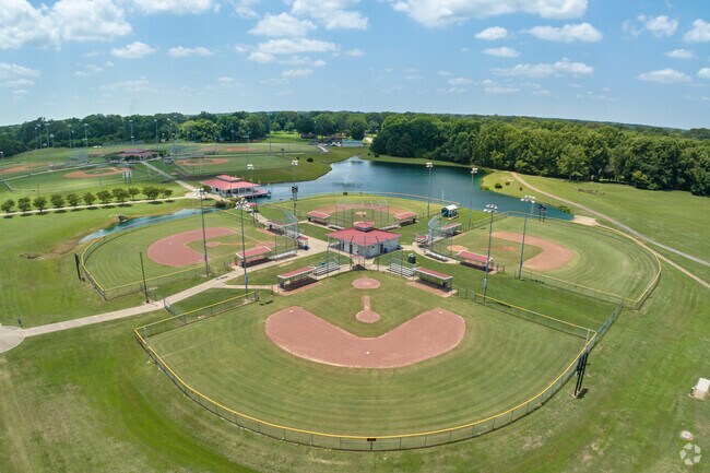 Latimer Lake Park has 4 small and 5 big baseball fields.