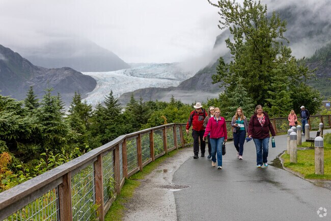 Enjoy outdoor activities at Mendenhall Glacier, located just 15 miles from North Douglas.
