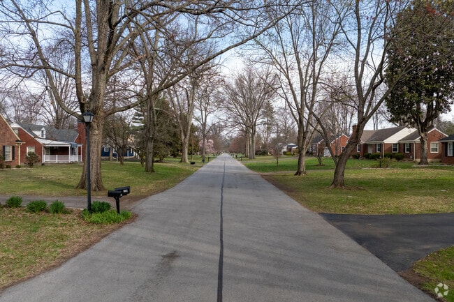 This area in Lyndon features mature trees and no sidewalks.