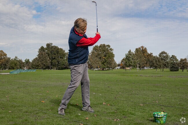 Practice your golf game on the driving range at McMillen Golf Course in Fort Wayne.