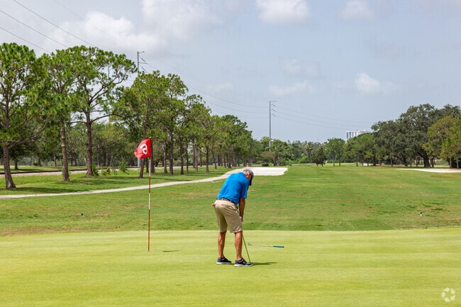 Golfers enjoy playing at The Landings, a public golf course near Sunset Lake Estates.
