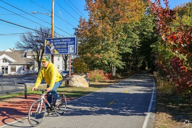 clist rides the Washington Secondary Trail through wooded stretches near downtown Knightsville.