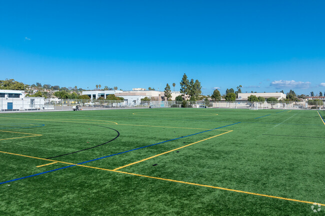 A view of the athletic field at Pacific Beach Middle School.