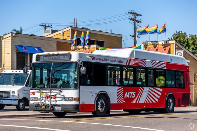 The MTS bus service can take residents to Downtown San Diego in minutes.