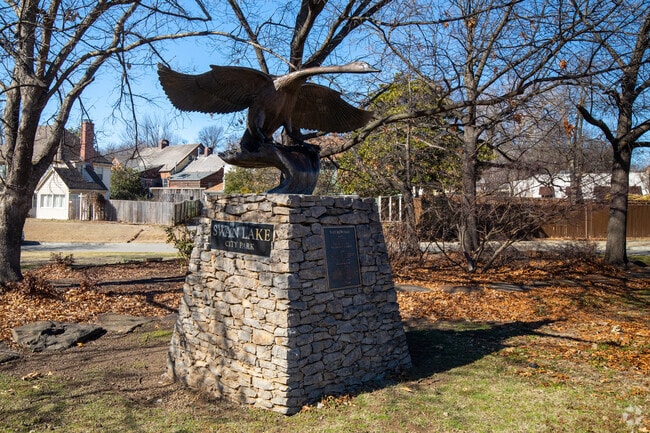The Swan Lake Statue is a tribute to Swan Lake in Tulsa, OK.