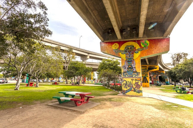 The Chicano Park near Logan Heights is place to many events.