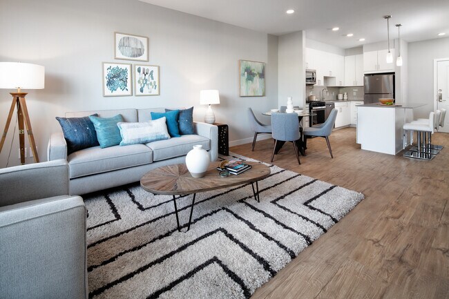 Living and dining areas