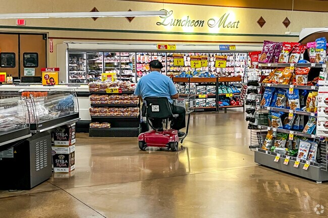 Local grocery stores like Kroger offer access to onsite mobility options for those in need.